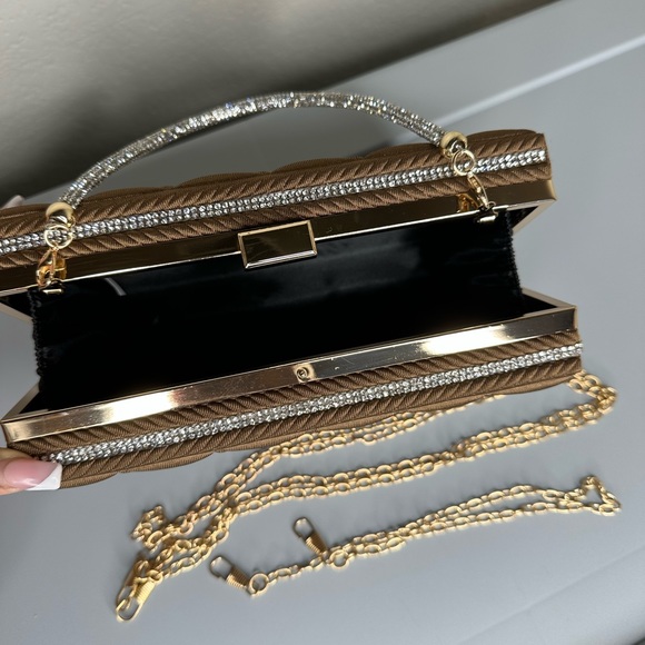 Chocolate Rhinestone Clutch Purse - Picture 4 of 4